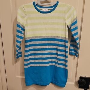 Hanna Andersson Blue and Green Strped Sweater Dress